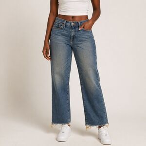 J. Crew Essential Straight Jeans Womens 27 Blue Medium Wash Raw Hem